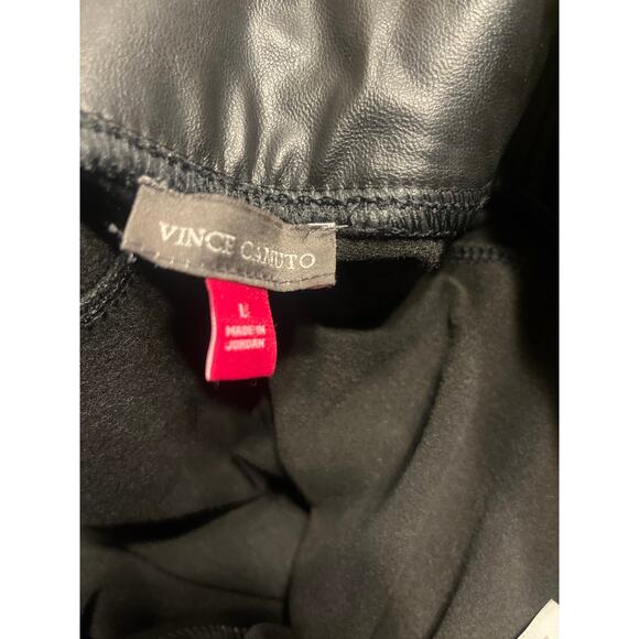 Vince Camuto Faux-Leather Skinny Pants Leggings Black Sz L - Picture 4 of 5
